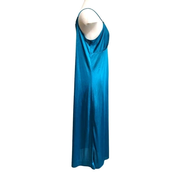 VINTAGE TEAL ANTHONY RICHARDS MAXI NIGHTGOWN SIZE LARGE - Picture 3 of 7